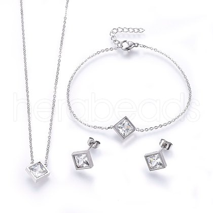 304 Stainless Steel Jewelry Sets SJEW-H137-25P-1