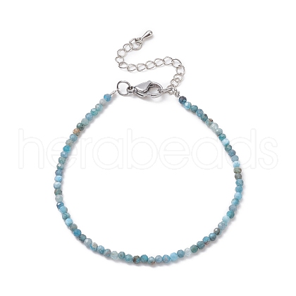 Natural Apatite Round Beaded Bracelets BJEW-JB09390-01-1