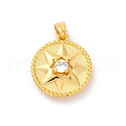 Brass Micro Pave Cubic Zirconia Pendants KK-U033-05G-1