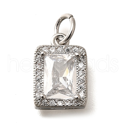Brass Micro Pave Cubic Zirconia Pendants KK-U055-01P-03-1