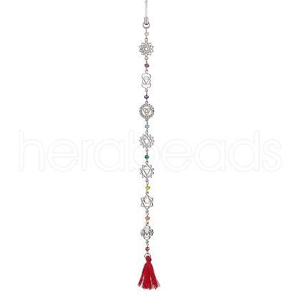 Chakra Alloy Pendant Decoration HJEW-JM02356-1
