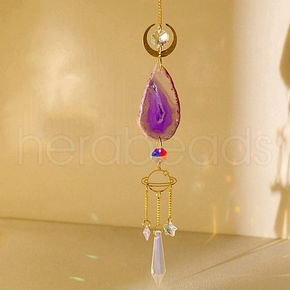 Natural Agate & Crystal Suncatcher PW-WG49912-05-1