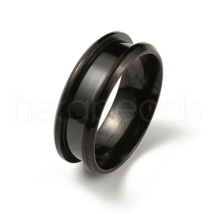 304 Stainless Steel Grooved Finger Ring Settings RJEW-WH0010-08D-EB-1