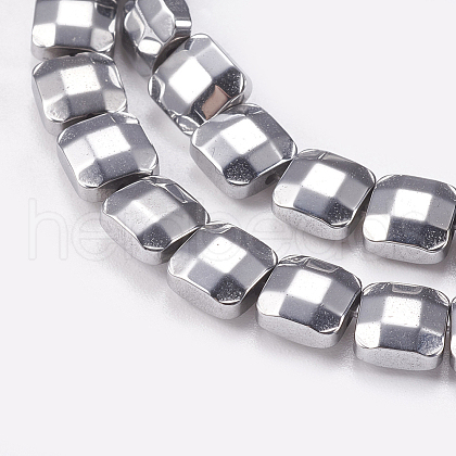 Electroplated Non-magnetic Synthetic Hematite Beads Strands G-P367-C04-1