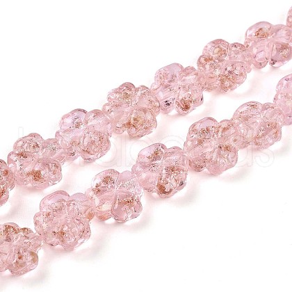 Luminous Handmade Gold Foil Glass Beads Strands FOIL-N029-01B-1