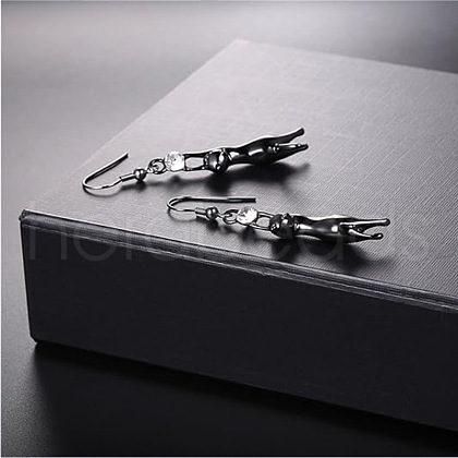 Alloy Rhinestone Dangle Earrings FS-WGF21F1-02-1