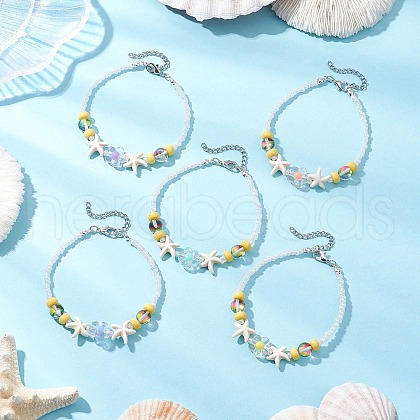 Glass Seed Beads Bracelets for Women BJEW-JB11630-1