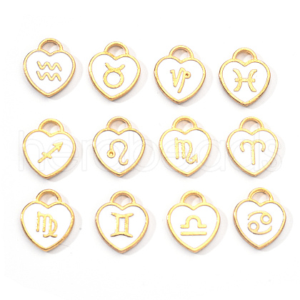 Light Gold Plated Alloy Enamel Pendants ENAM-R055-05A-1