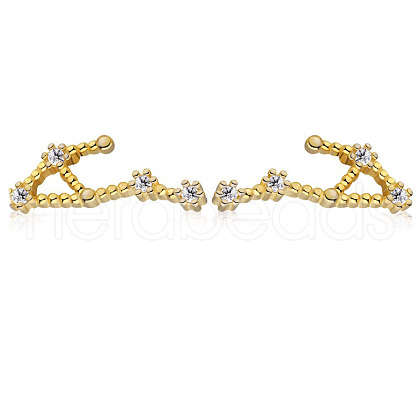 Cubic Zirconia Constellation Stud Earrings EJEW-P231-90G-10-1