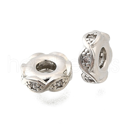 Brass Micro Pave Clear Cubic Zirconia Beads KK-K300-06A-P-1