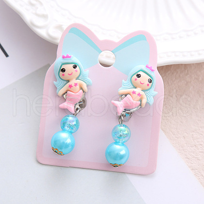 Alloy Plastic Clip-on Earrings for Kid WG21FF0-01-1