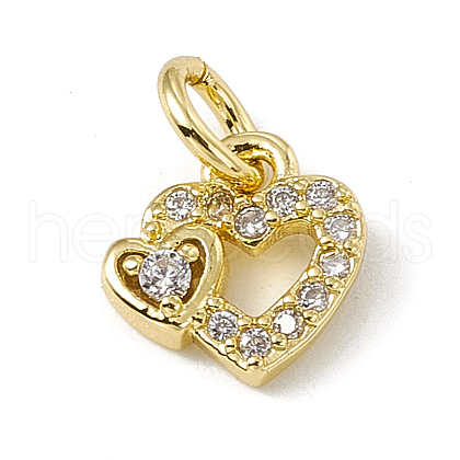 Brass Micro Pave Clear Cubic Zirconia Charms ZIRC-F132-97G-1