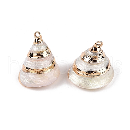 Natural Sea Shell Pendants SSHEL-N038-58A-1