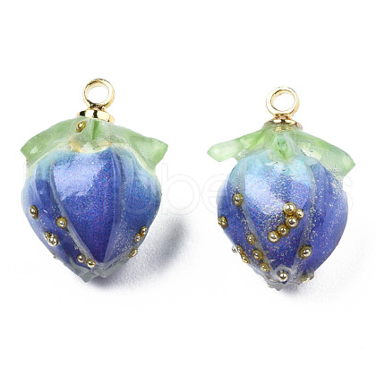 Handmade Flower Epoxy Resin Pendants KY-S163-103A-1