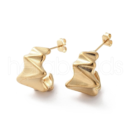 PVD Vacuum Plating 304 Stainless Steel Stud Earrings EJEW-D095-13G-1