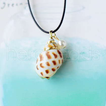 Natural Conch and Shell Pendant Necklaces YJ0466-19-1