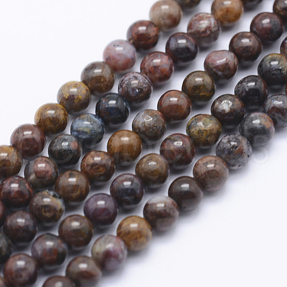 Natural Pietersite Beads Strands G-P336-01-4mm-1