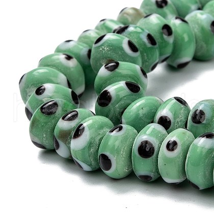 Rondelle Evil Eye Lampwork Bead Strands LAMP-R121-04-1