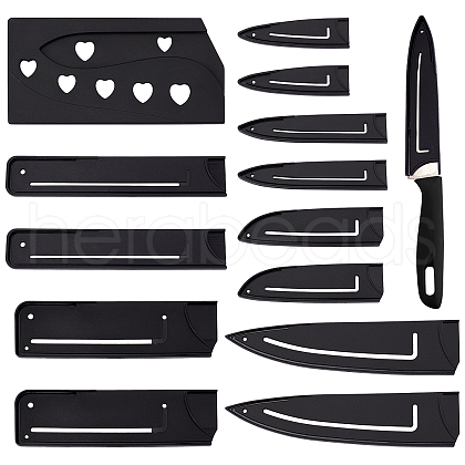 CHGCRAFT 13Pcs 7 Style Plastic Kitchen Knife Protective Cover AJEW-CA0002-70-1
