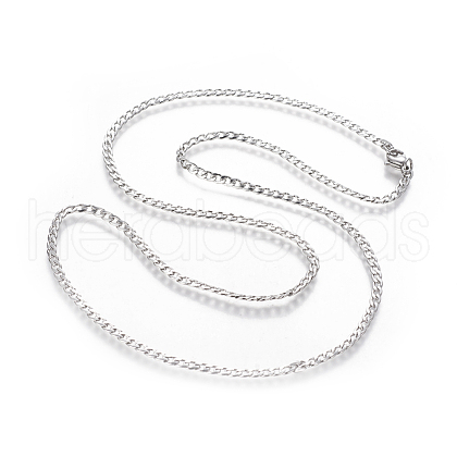 Non-Tarnish 304 Stainless Steel Curb Chain Necklaces NJEW-E143-01P-1