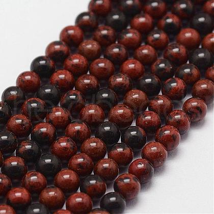 Natural Mahogany Obsidian Beads Strands G-N0189-02-3mm-1