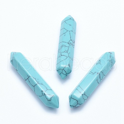 Synthetic Green Turquoise No Hole Faceted G-G760-J09-02-1