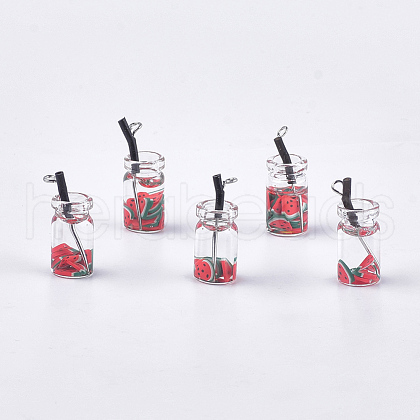 Glass Bottle Pendants CRES-N017-06B-1