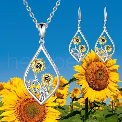 Alloy Pendant Necklaces & Stud Dangle Earrings Sets FS-WG60DFE-01-1
