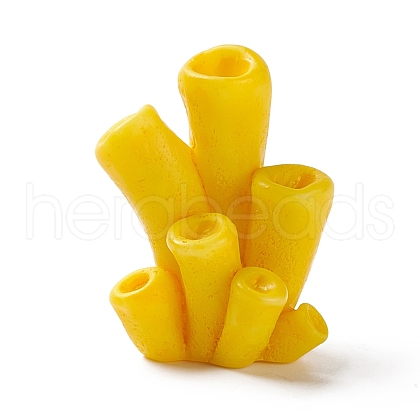 Resin Imitation Coral Ornaments DJEW-G026-09B-1