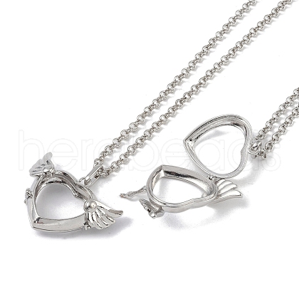 Brass Rhinestone Pendant Necklaces NJEW-G089-16F-P-1