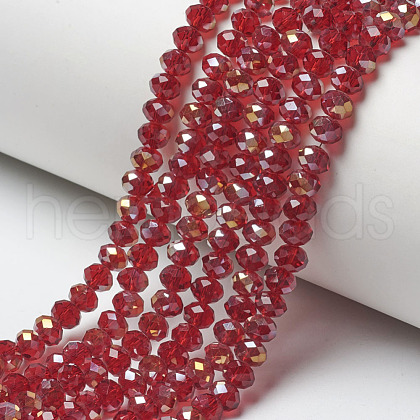 Electroplate Transparent Glass Beads Strands EGLA-A034-T6mm-H13-1