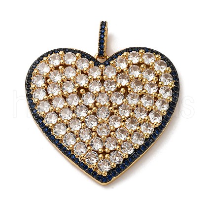 Brass Micro Pave Cubic Zirconia Pendants KK-U076-18G-01-1