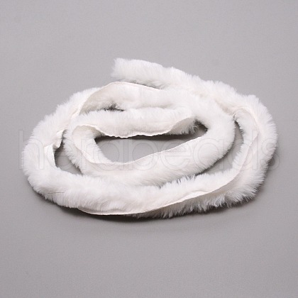 White Faux Fur Ribbon Trim Fabric Roll for Christmas Tree Decor or Wreath Bows Craft FIND-SZC0004-01B-1