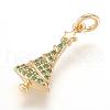 Brass Micro Pave Cubic Zirconia Pendants ZIRC-G107-15G-1