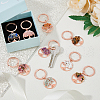 Alloy & Natural Gemstone Chip Keychains KEYC-AB00074-5