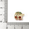 Brass Pave Green and Dark Red Cubic Zirconia Cherry Connector Charms KK-I276-47A-G-3