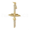 Rack Plating Brass Micro Pave Cubic Zirconia Pendants KK-K392-44G-1