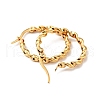 PVD Vacuum Plating 201 Stainless Steel Twist Rope Hoop Earrings with 304 Stainless Steel Pins for Women EJEW-D279-02G-01-2