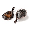 Natural Tiger Eye Teardrop Pendants G-K363-01R-03-2