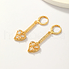 Fashionable Classic Brass Heart Tassel Hoop Earrings IX7410-1