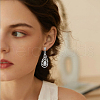 FIBLOOM 4 Pairs 4 Colors Rhinestone Teardrop Dangle Stud Earrings EJEW-FI0002-42-7