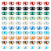  100Pcs 10 Colors Transparent Glass Beads Strands GLAA-TA0001-40-10