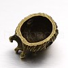 3D Lion King Head Alloy Beads PALLOY-F042-01AB-2