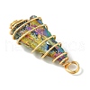 5Pcs Electroplated Natural Quartz Pendants PALLOY-JF03149-5