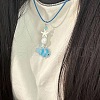 Summer Beach Fish & Starfish Plastic Pendant Waxed Cord Necklaces for Women Men FS-WG10C1B-01-1