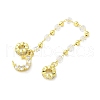Brass Clear Cubic Zirconia Chain Moon European Safety Chain Charms KK-A236-04G-1