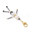 Skull Synthetic Turquoise & Glass Seed Bead Pendants Decorations HJEW-MZ00276-5