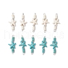 10Pcs 2 Colors Starfish & Rondelle Dyed Synthetic Turquoise Beaded Connector Charms PALLOY-JF03948-1