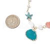 2Pcs 2 Colors Summer Spray Paint & Electroplate Sea Shell Pendants Necklaces NJEW-JN05182-5