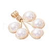 Plastic Imitation Pearl Pendants PALLOY-JF03519-02-2